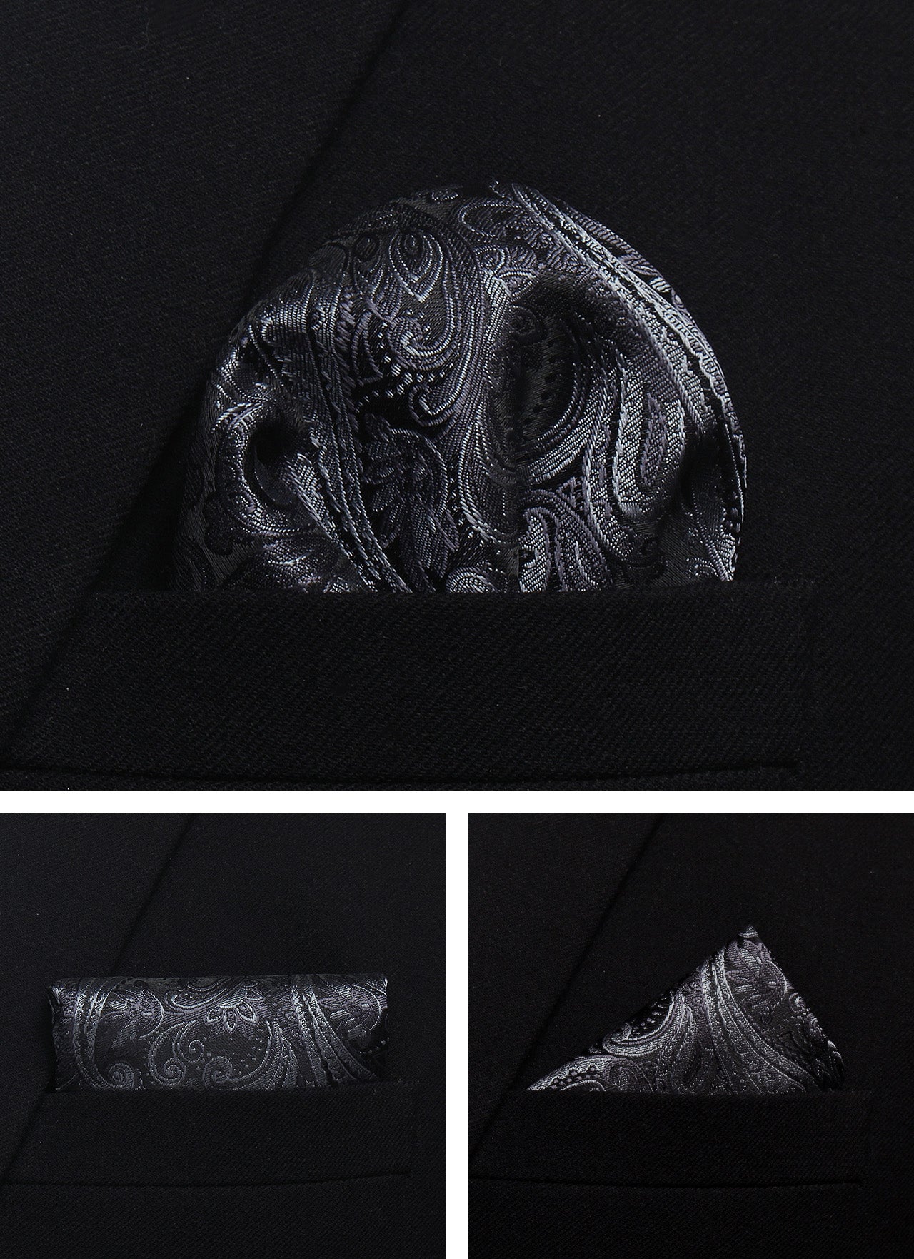 CWKOON Paisley Grey Mens Tie Formal Necktie Pocket Squares Ties Clips Cufflinks Classic for Men Gift Box Set
