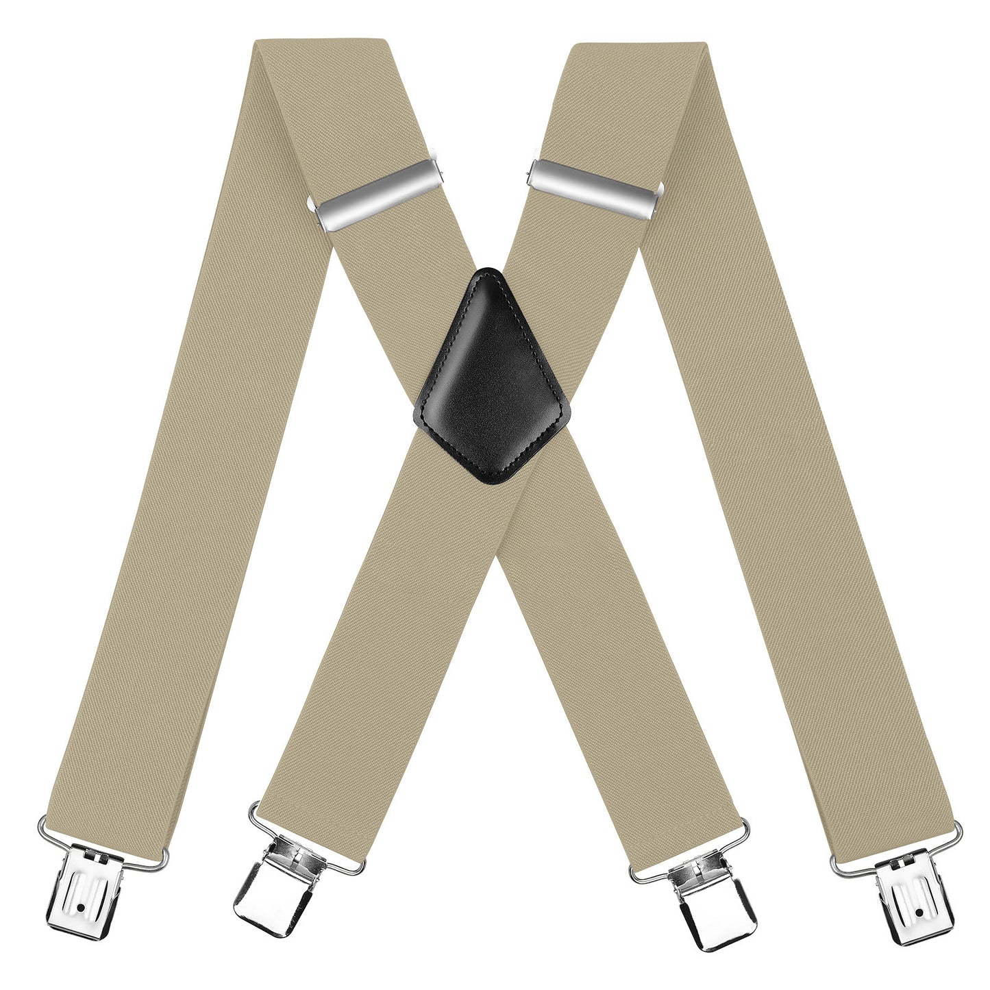 CWKOON Men's Trousers Braces with Very Strong 2 inch Wide 4 Clips Heavy Duty Suspenders for Men X Style Adjustable Suspender