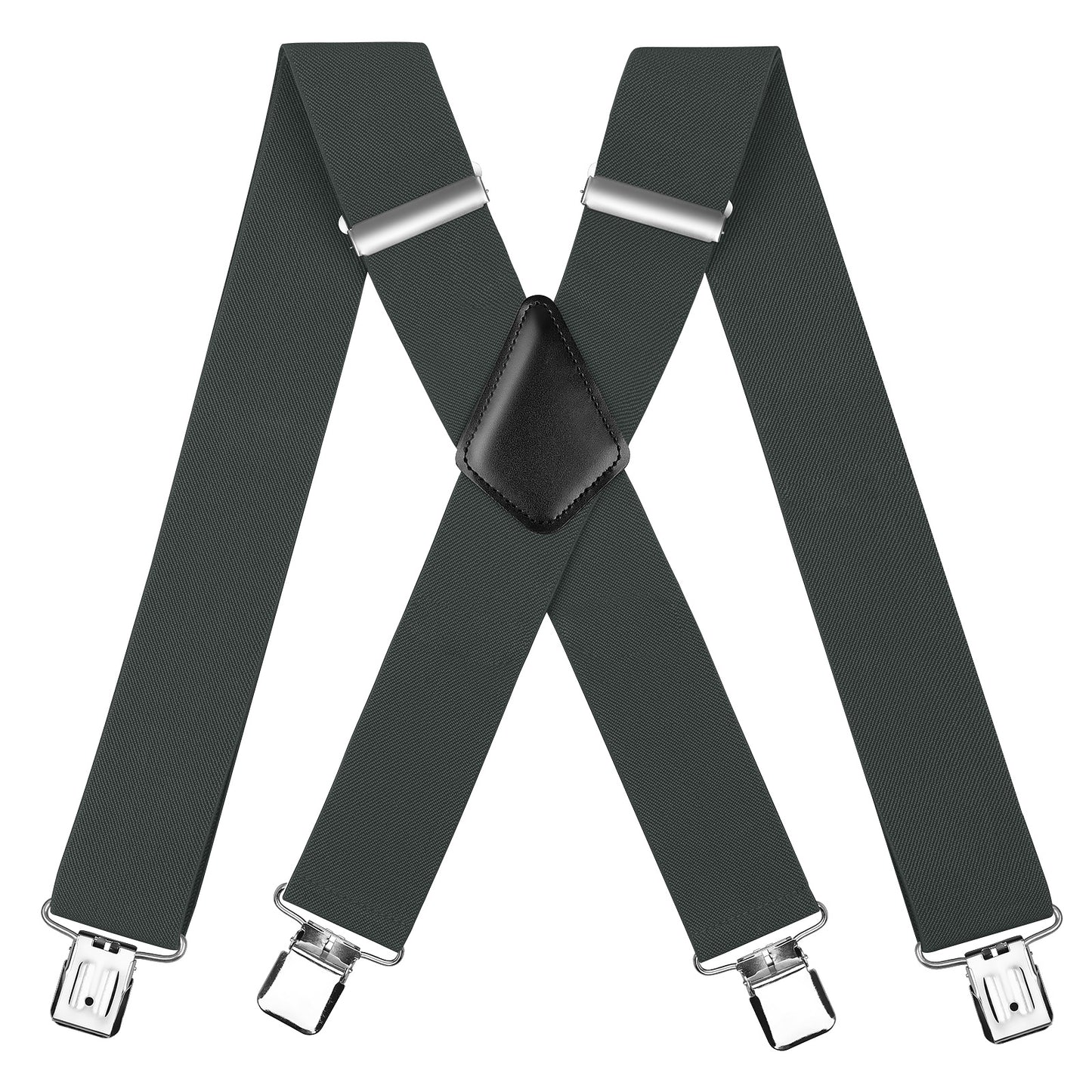 CWKOON Men's Trousers Braces with Very Strong 2 inch Wide 4 Clips Heavy Duty Suspenders for Men X Style Adjustable Suspender